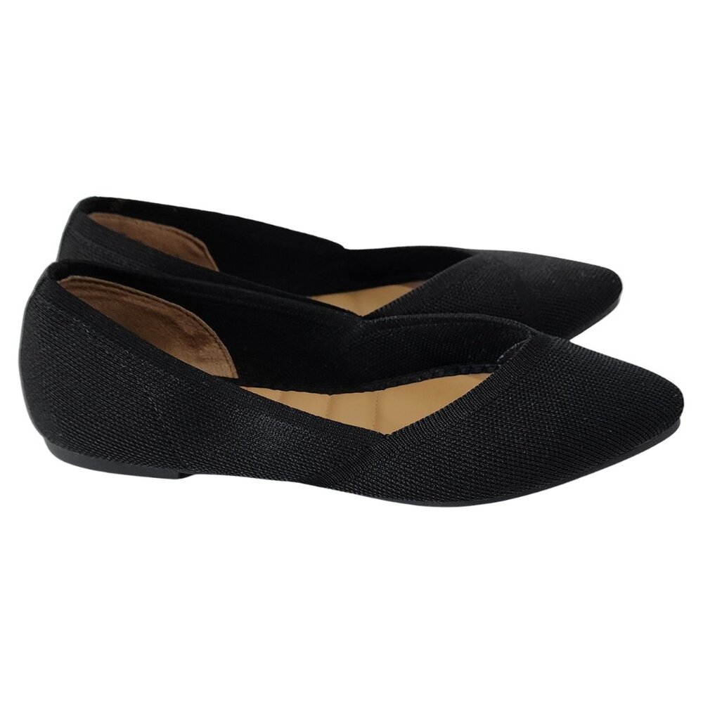 Katie & Kelly Jayde Pointed Toe Black Flats Size 6M Very Comfy - Picture 3 of 7